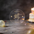 A transparent round sticker with 