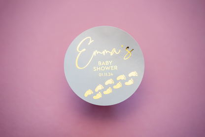 "Baby Steps" Baby Shower Foiled Stickers