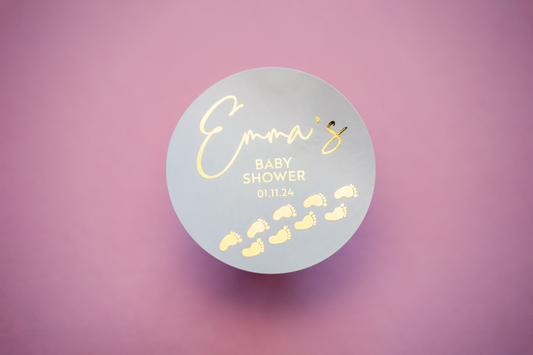 "Baby Steps" Baby Shower Foiled Stickers