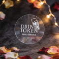 A transparent silver foil round sticker with 