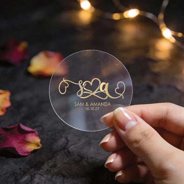 Foil Wedding Infinite Love Monogram Stickers