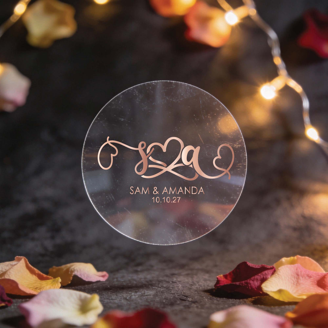 Foil Wedding Infinite Love Monogram Stickers