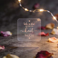 A square transparent rose gold foil sticker with 