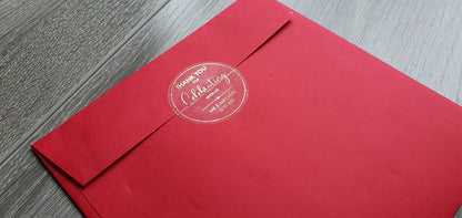 Personalised Round "Thank You for Celebrating with Us" Foil Stickers