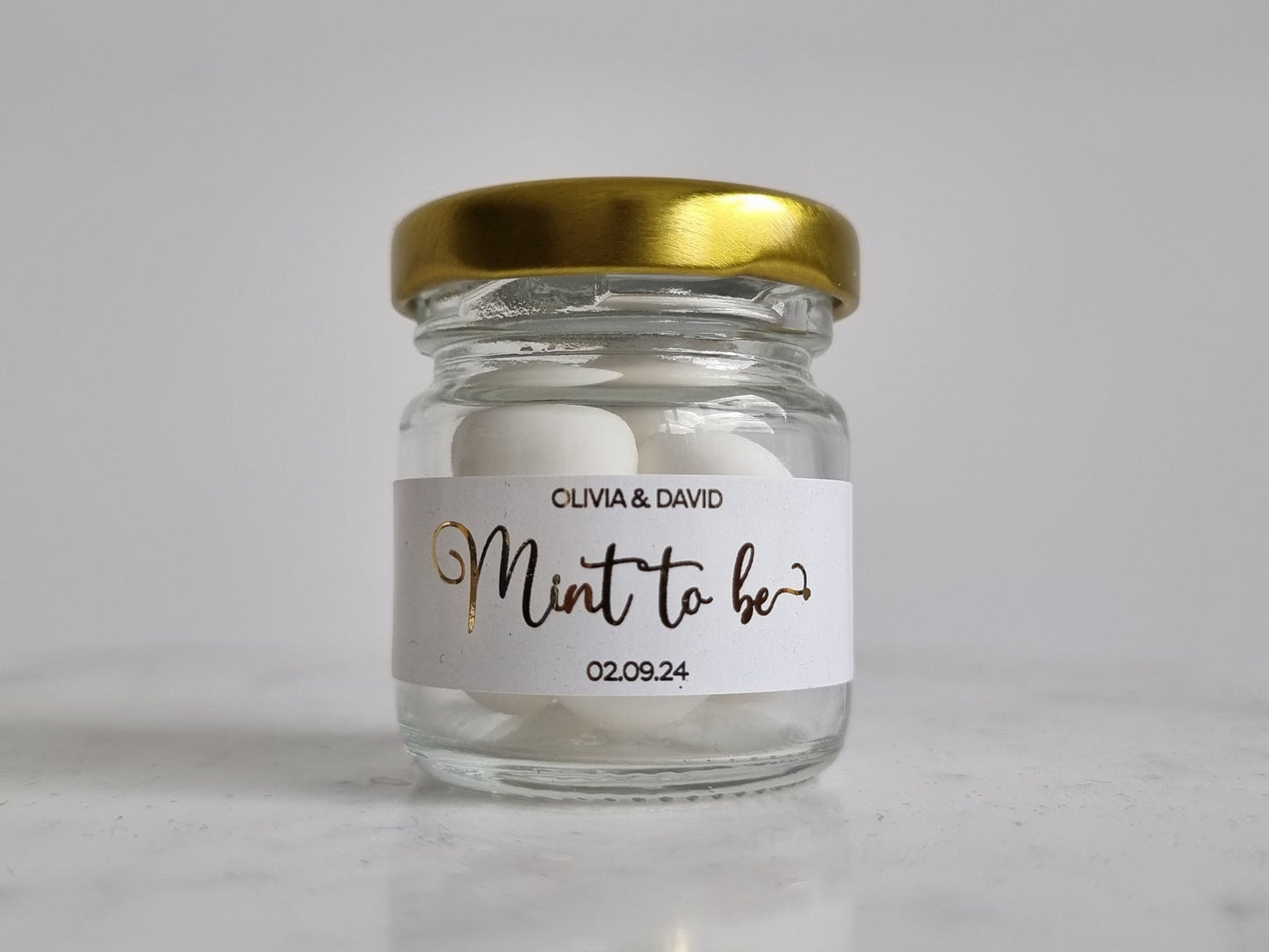 Personalised Foil Mint to Be Favour Jar/Wedding Favours/Personalised Favours/Mini Jar Favours/Hen Party Favours/Unique Wedding Favours
