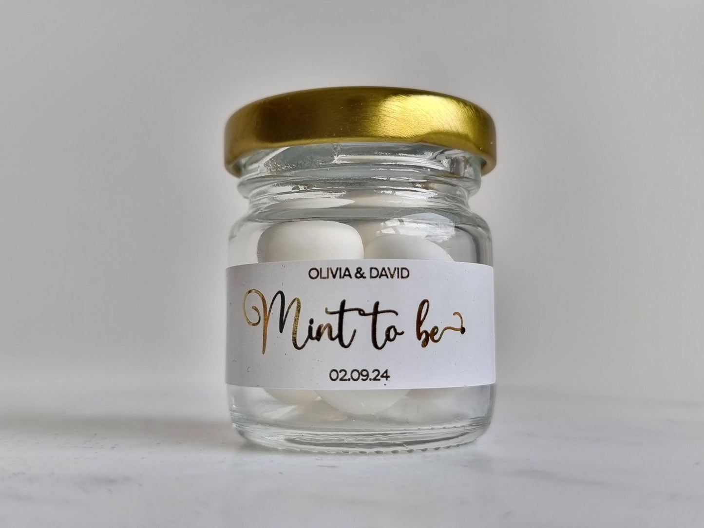 Personalised Foil Mint to Be Favour Jar/Wedding Favours/Personalised Favours/Mini Jar Favours/Hen Party Favours/Unique Wedding Favours