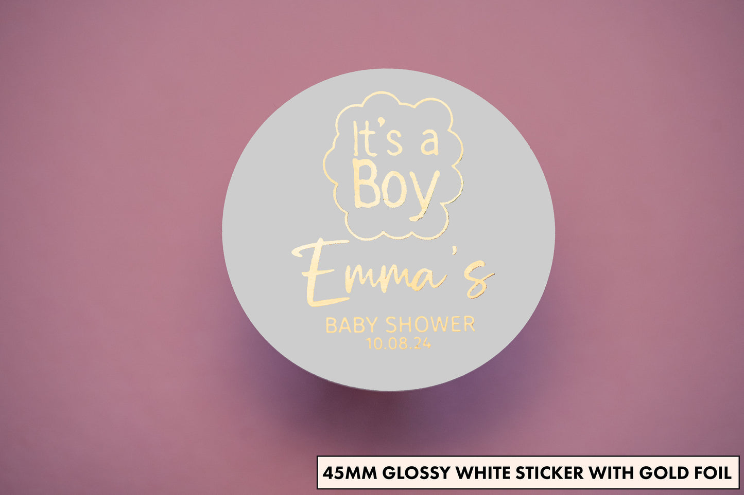 "It's a Boy" Baby Shower Foil Stickers