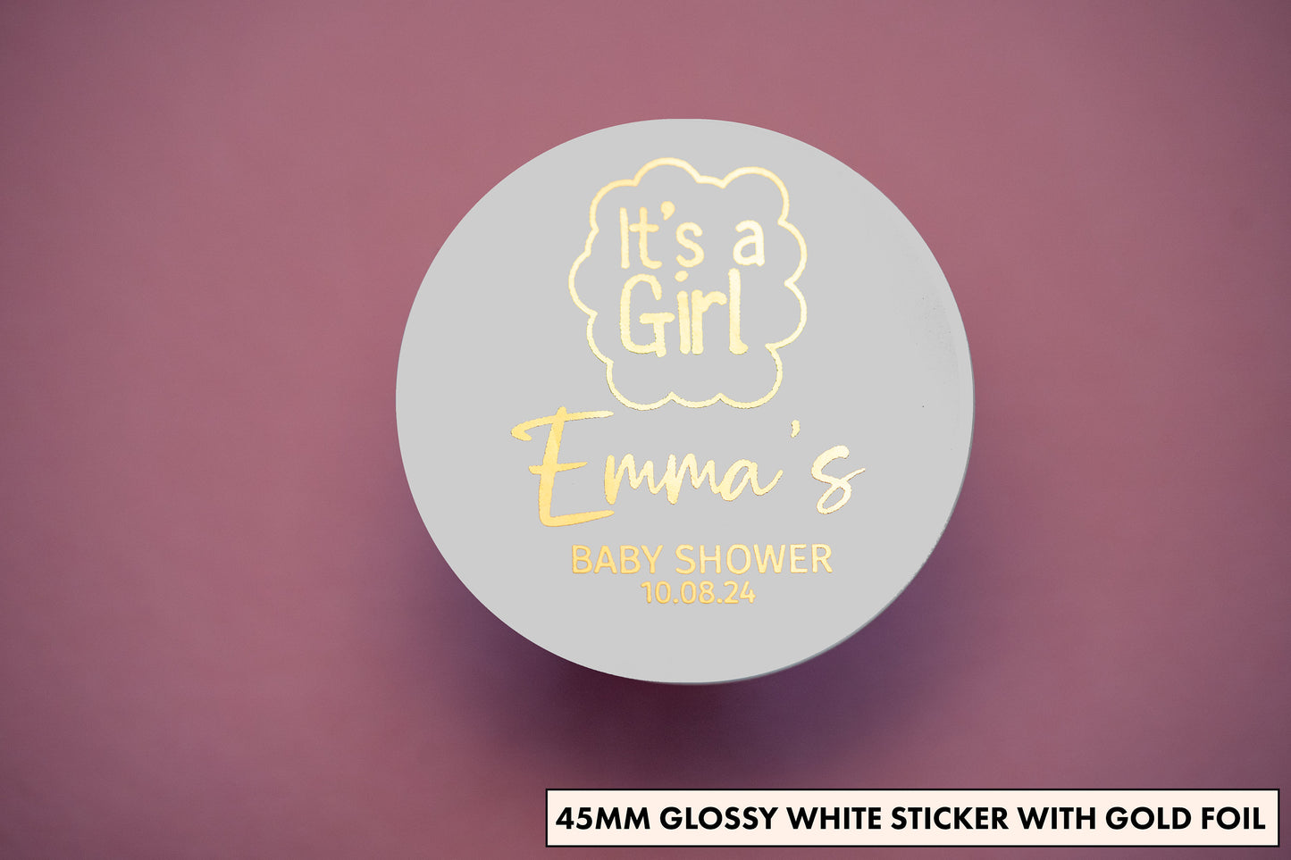 "It's a Girl" Baby Shower Foil Stickers
