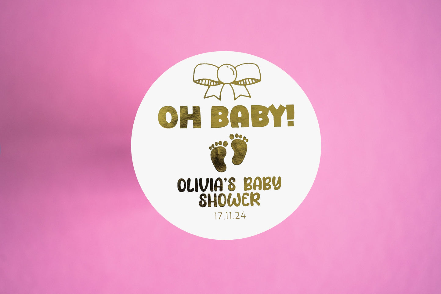 "Oh Baby" Foil Baby Shower Stickers