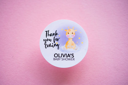 Giraffe Design Foil Baby Shower Stickers