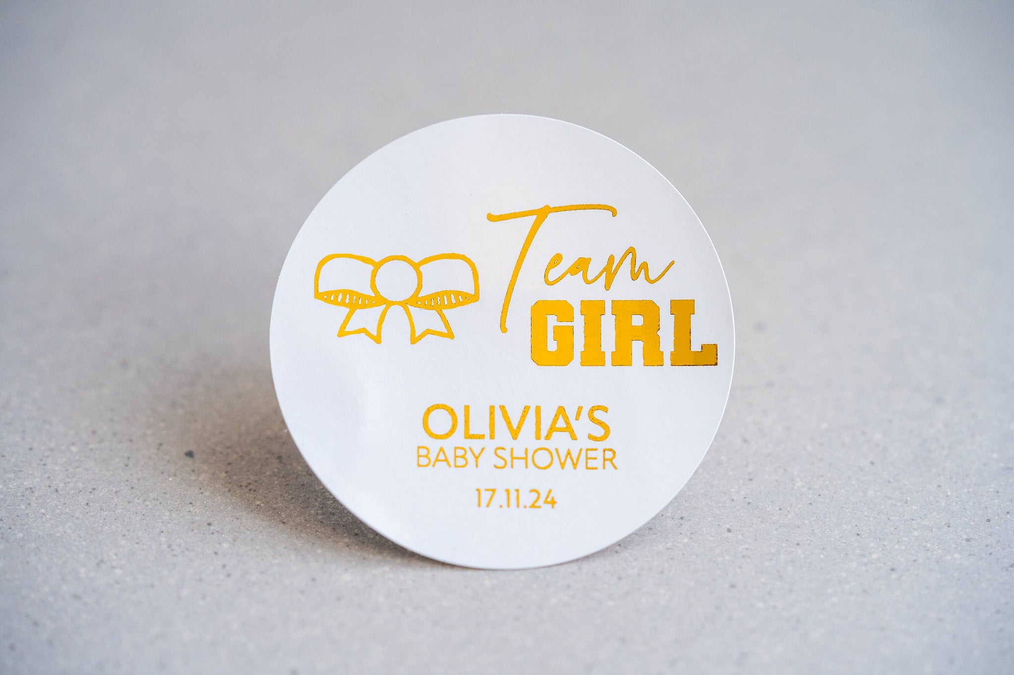 "Team Girl" Foil Baby Shower Stickers