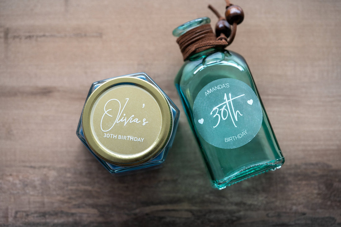 Personalised White Print Birthday Stickers