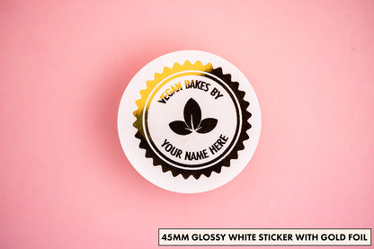 Personalised "Vegan Bakes" Foil Stickers