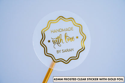"Handmade with Love" Metallic Foil Stickers