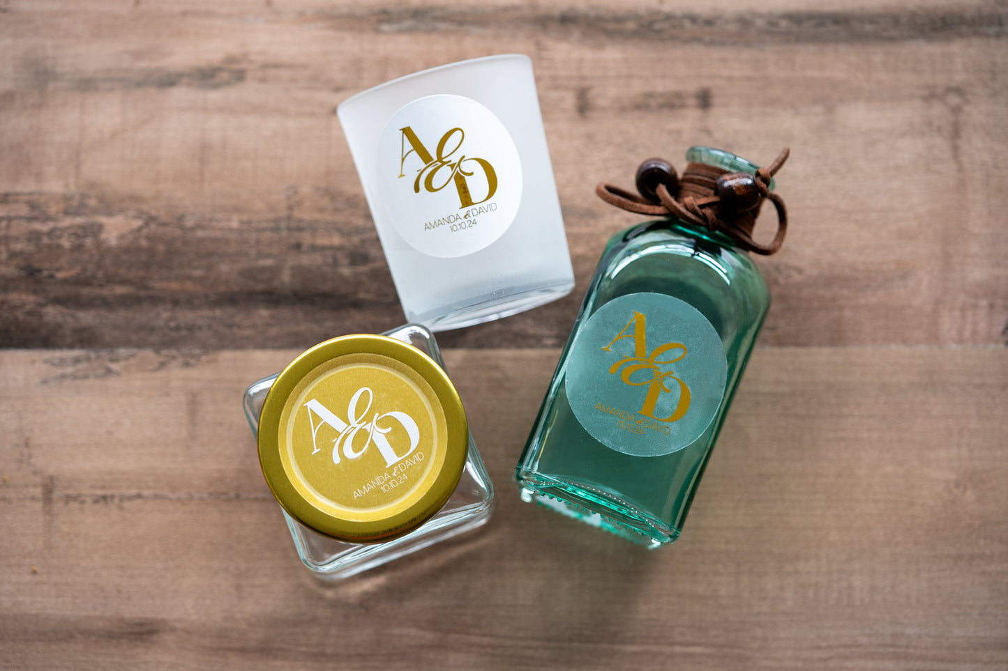 White Wedding Clear Monogram Stickers
