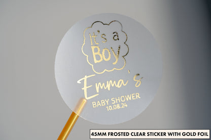 "It's a Boy" Baby Shower Foil Stickers