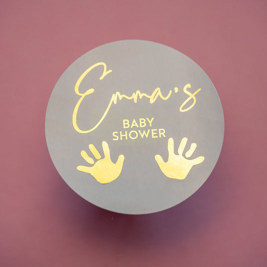 Hand Print Foil Baby Shower Stickers