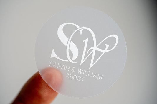 White Personalised Monogram Sticker