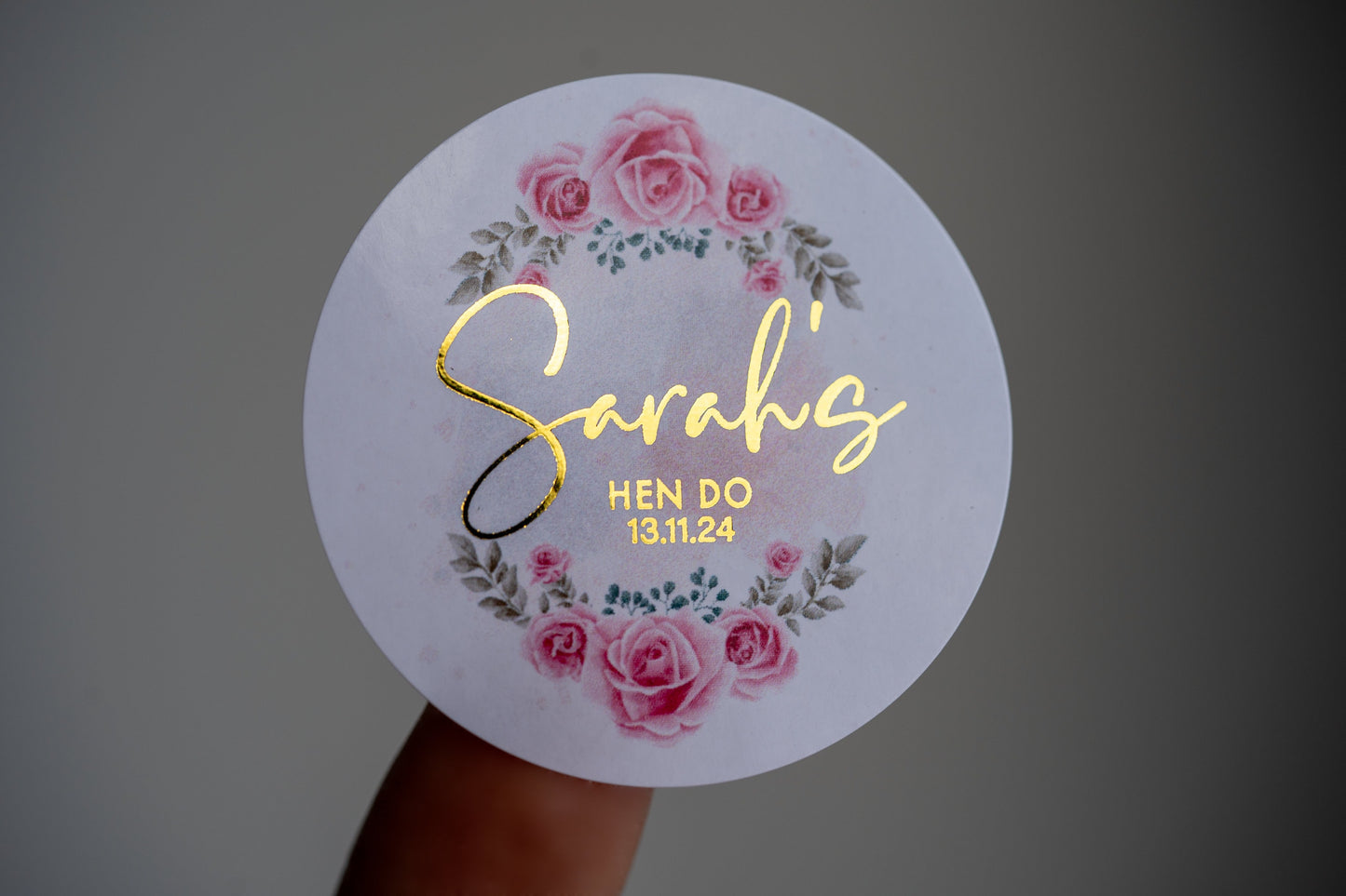 Floral Hen Party Foil Custom Stickers
