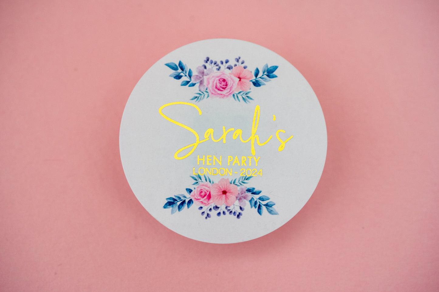 Hen Party Floral Foil Custom Stickers