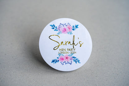 Hen Party Floral Foil Custom Stickers