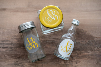 Personalised White Print Monogram Stickers