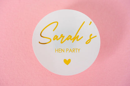 Hen Party Foil Custom Stickers