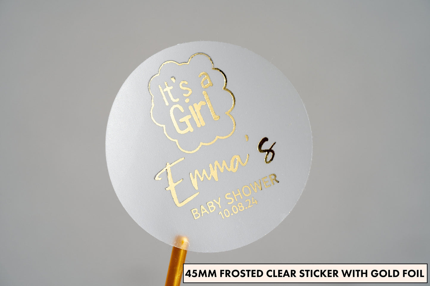 "It's a Girl" Baby Shower Foil Stickers