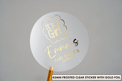 "It's a Girl" Baby Shower Foil Stickers