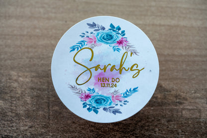 Floral Hen Party Foil Custom Stickers