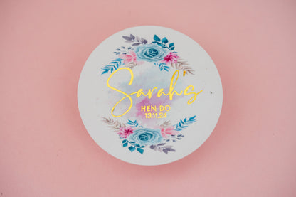 Floral Hen Party Foil Custom Stickers