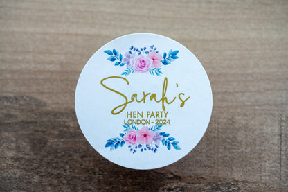 Hen Party Floral Foil Custom Stickers
