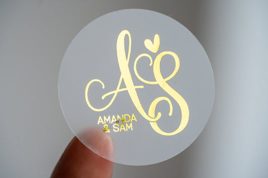 Foil Custom Wedding Monogram Stickers