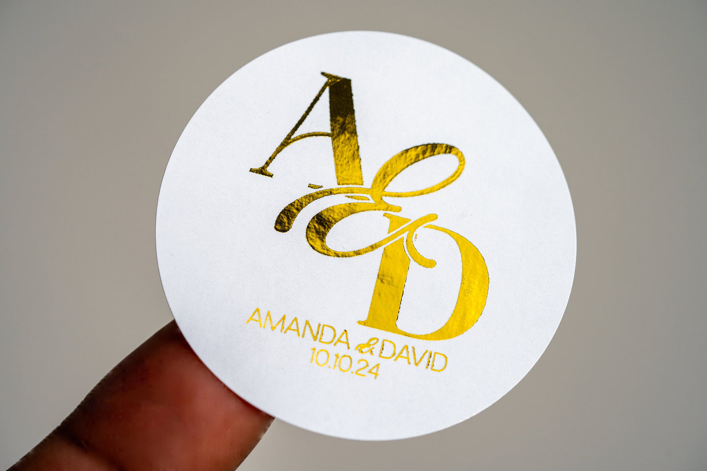 Foil Wedding Monogram Stickers