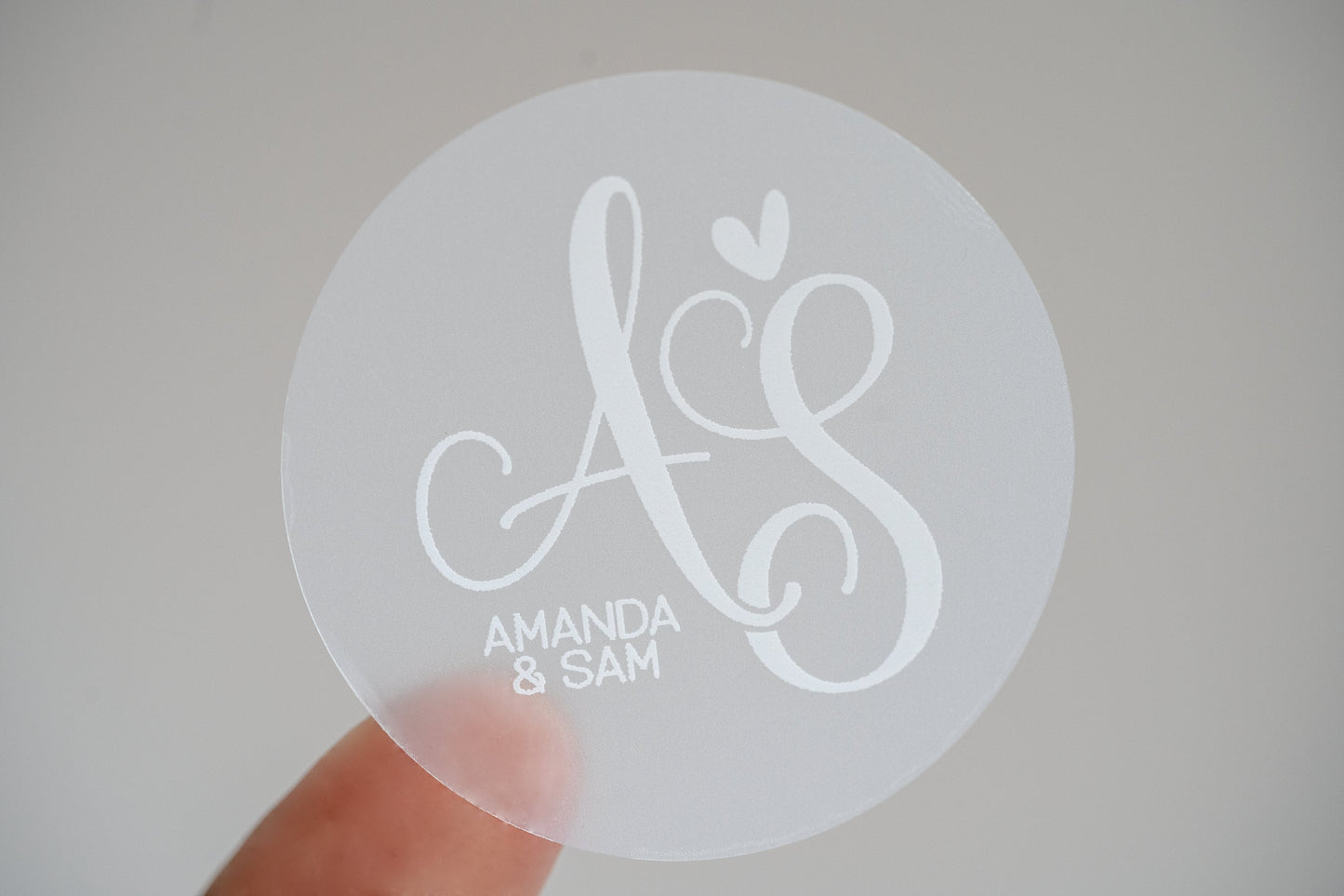 Personalised White Print Monogram Stickers