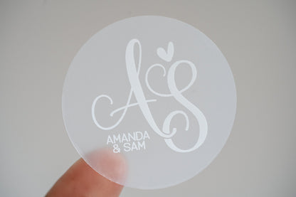 Personalised White Print Monogram Stickers