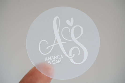 Personalised White Print Monogram Stickers