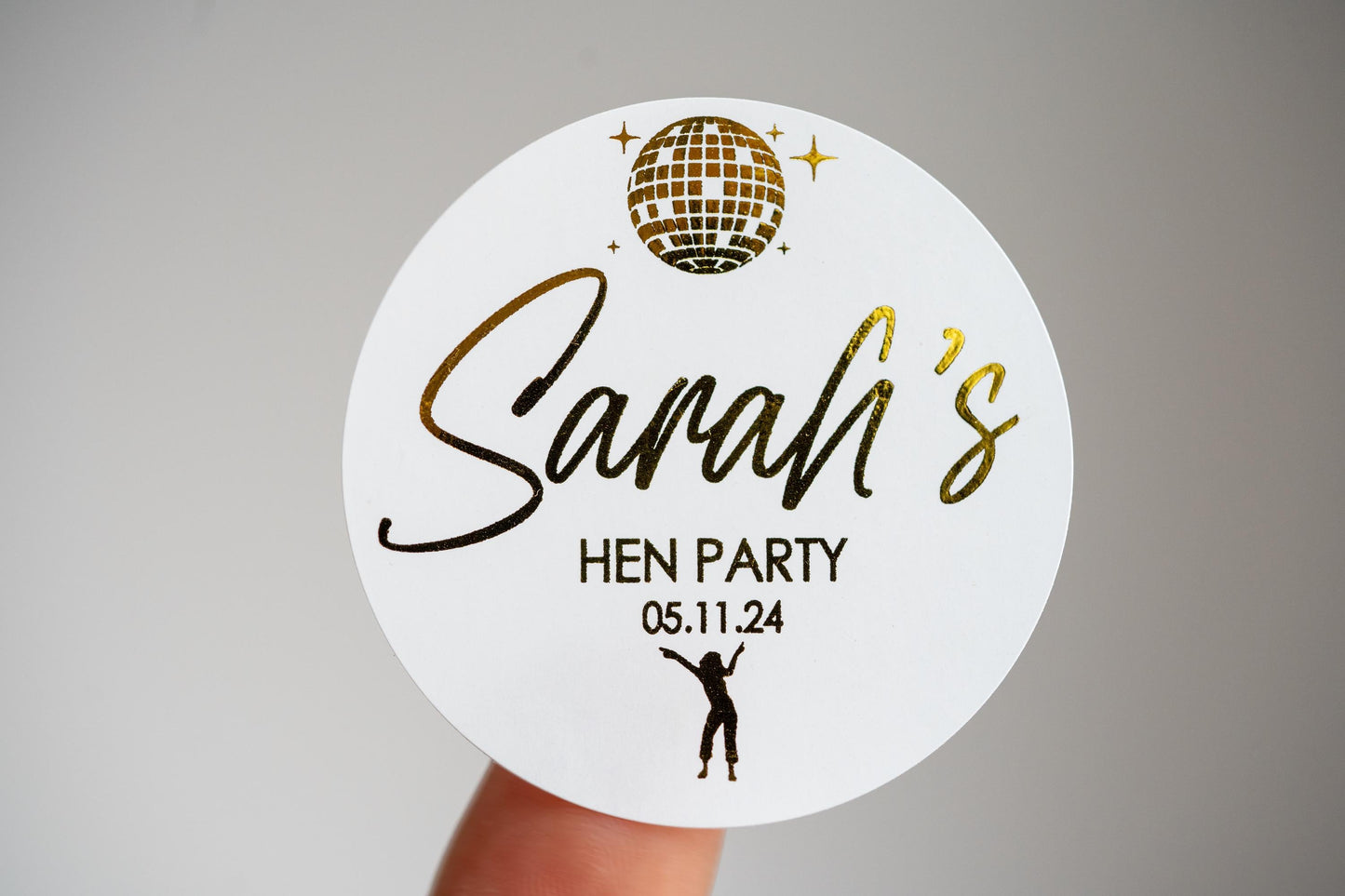 Hen Party Disco Theme Foil Stickers