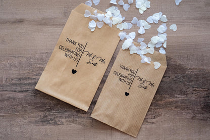 "Thank You" Wedding Confetti Bags