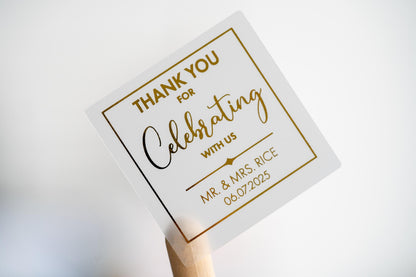 Square Foil Thank You Stickers