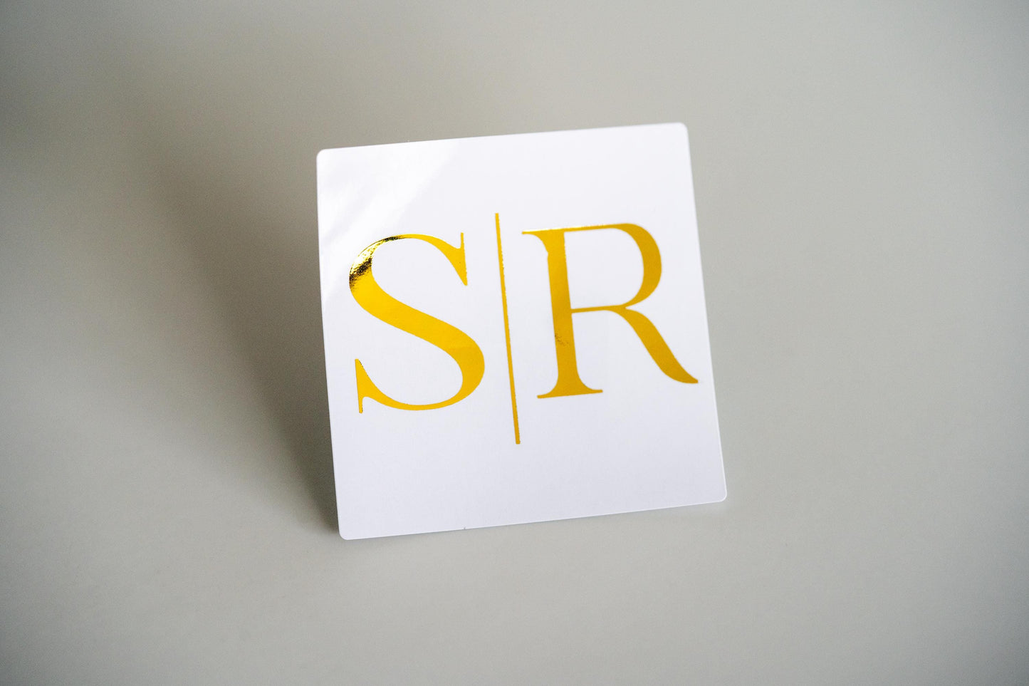 Custom Square Foil Monogram Wedding Stickers