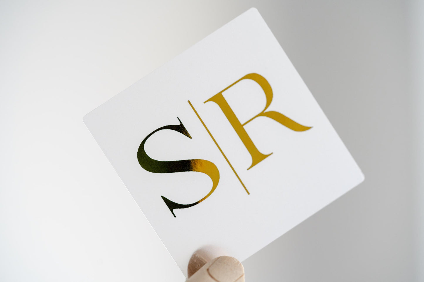 Custom Square Foil Monogram Wedding Stickers
