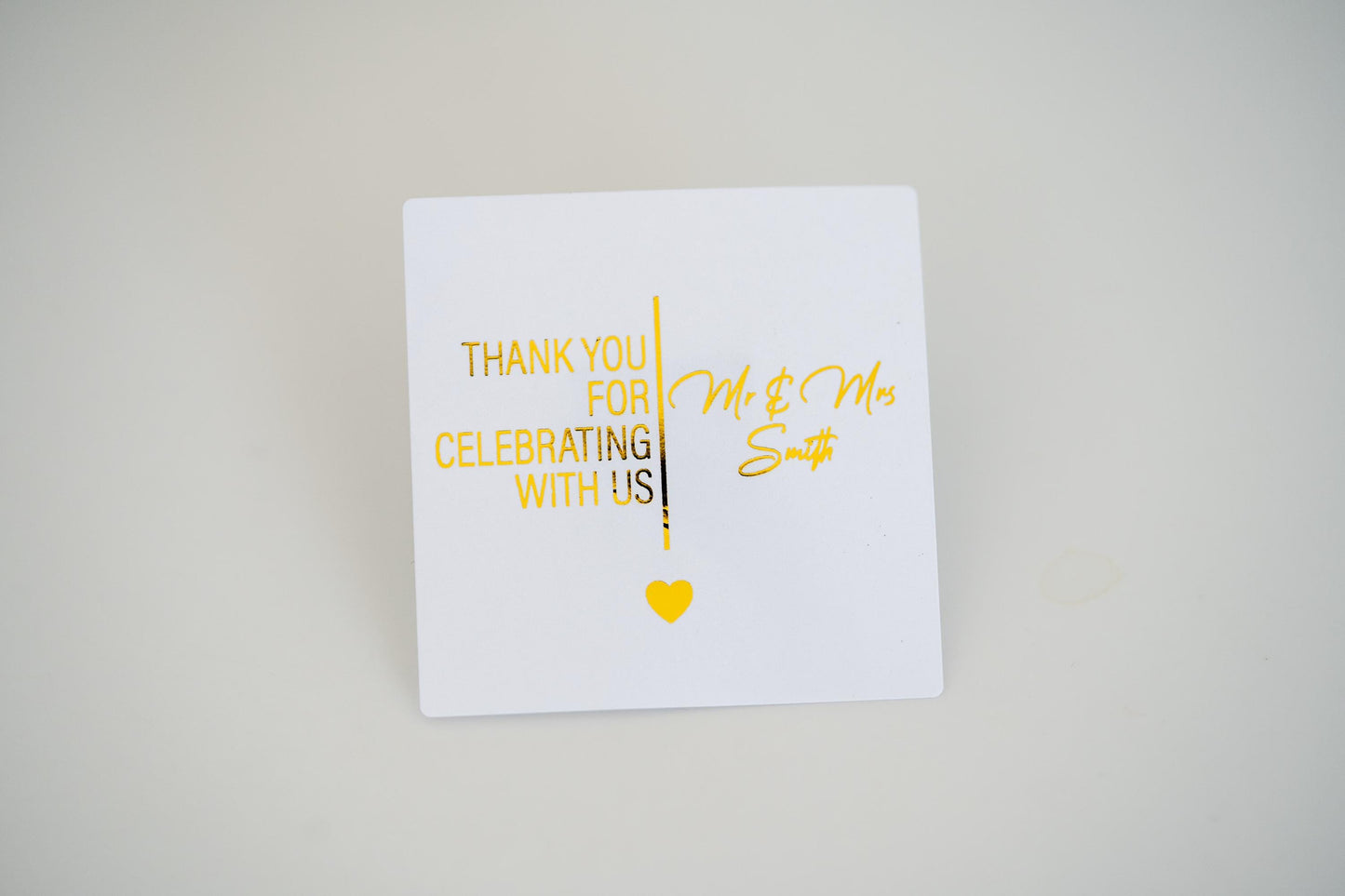 Custom Square Foil Thank You Stickers