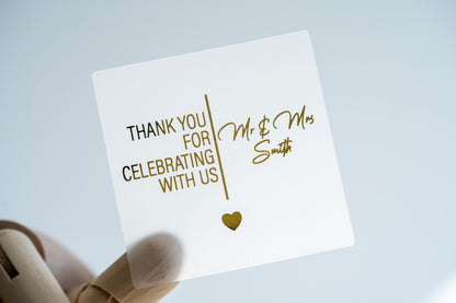 Custom Square Foil Thank You Stickers