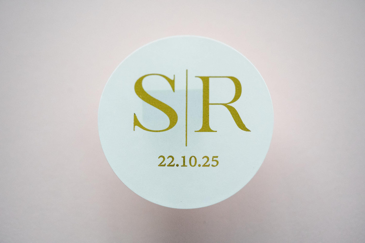 Custom Round Foil Monogram Wedding Stickers