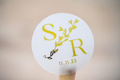 Personalised Foil Wedding Monogram Stickers