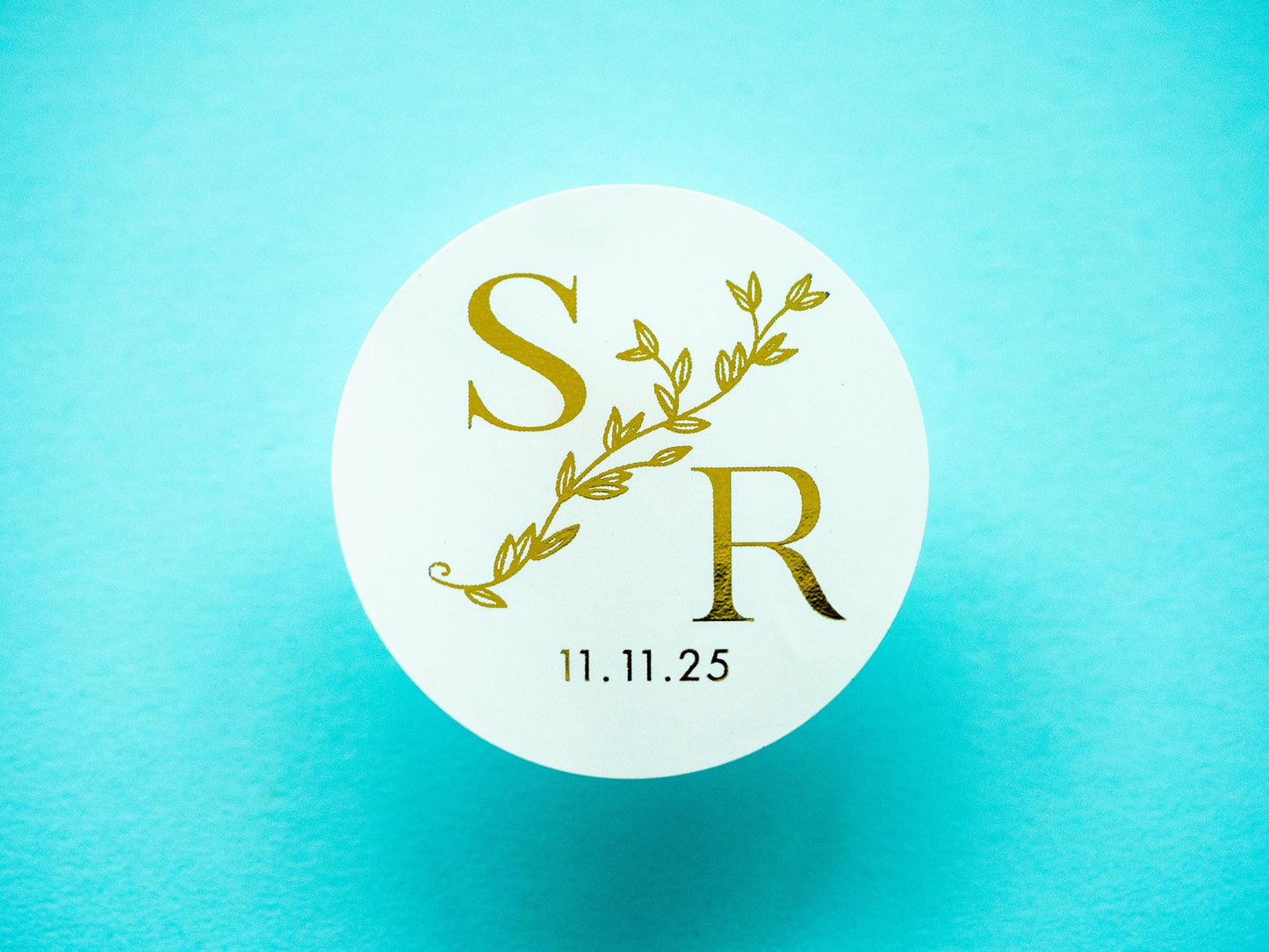 Personalised Foil Wedding Monogram Stickers