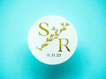 Personalised Foil Wedding Monogram Stickers