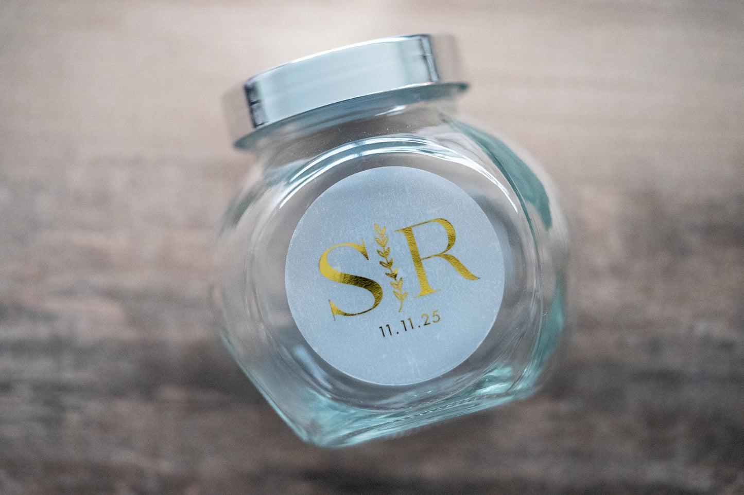 Custom Metallic Foil Wedding Monogram Stickers
