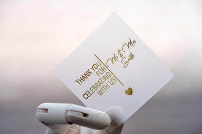 Custom Square Foil Thank You Stickers